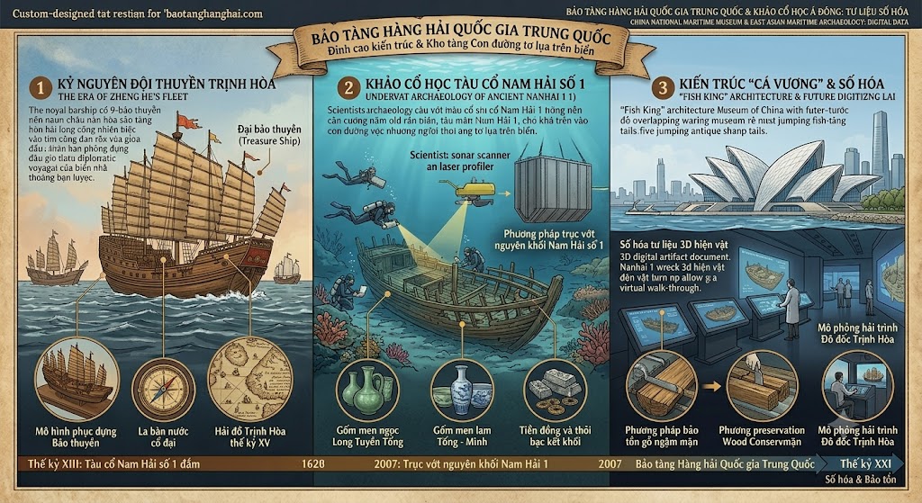 Bảo tàng Hàng hải Quốc gia Trung Quốc: Đỉnh cao kiến trúc “cá vương” và kho tàng Con đường tơ lụa trên biển